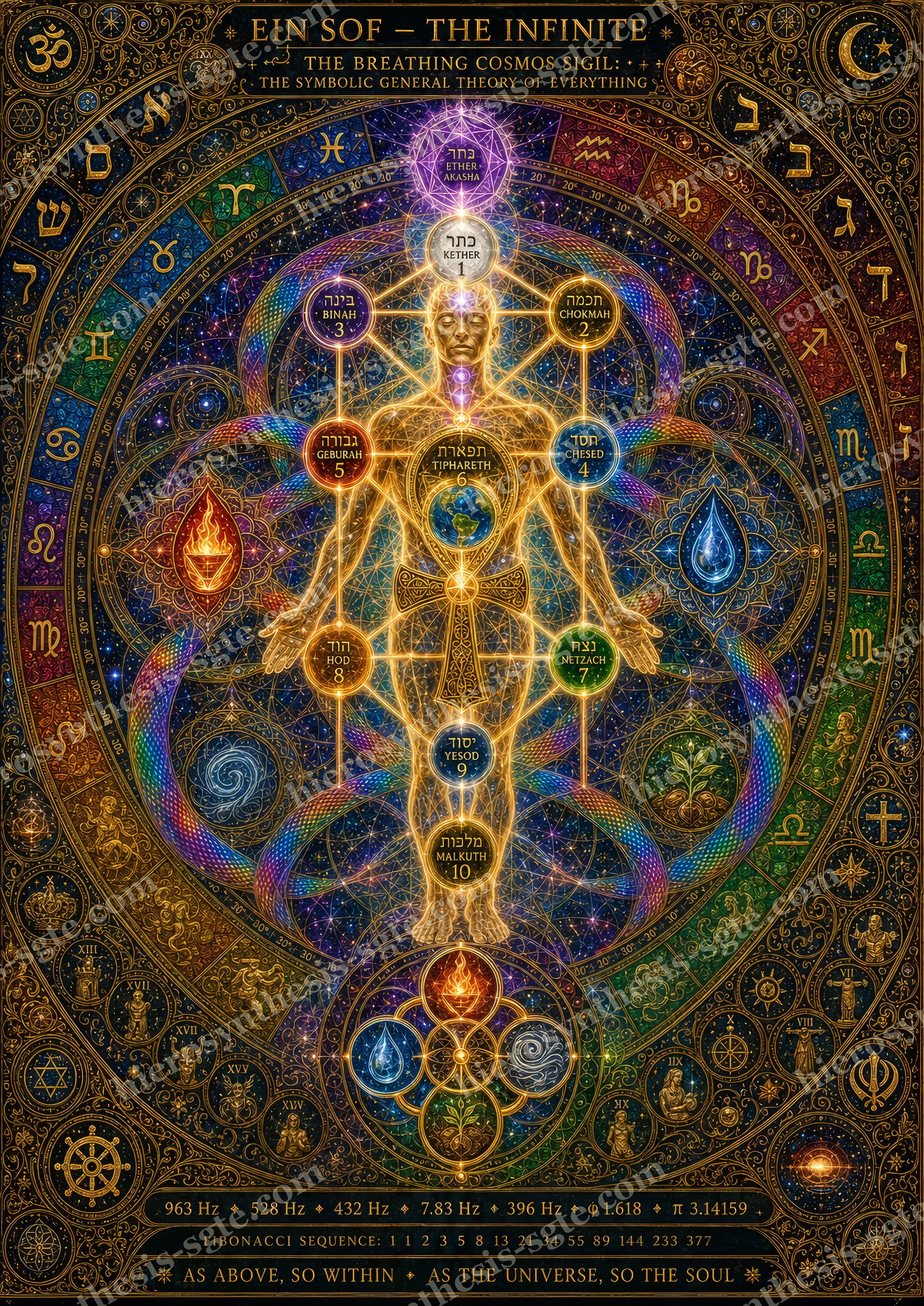 Golden Infinite Human Tree