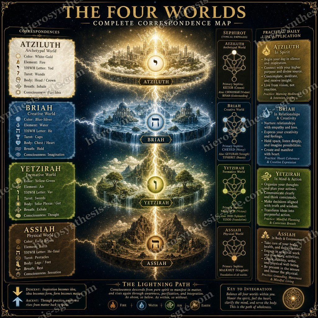 Four Worlds — Complete Correspondence Map