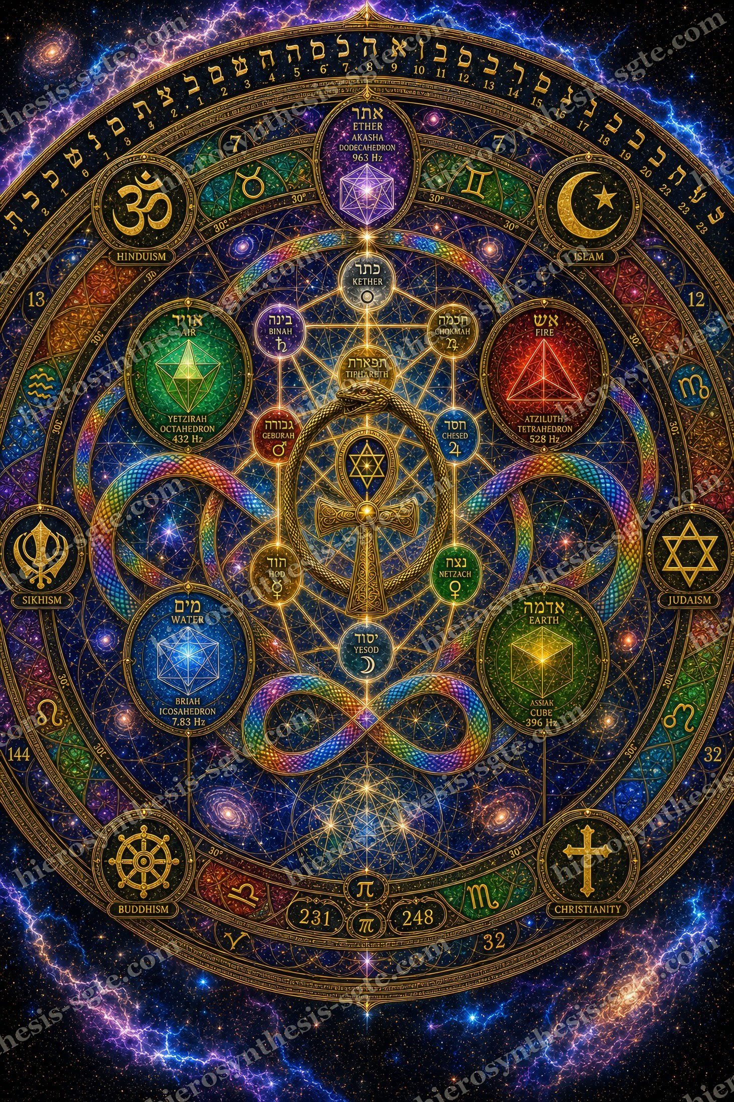 The Arch of Twenty-Two Letters over the Five Elements