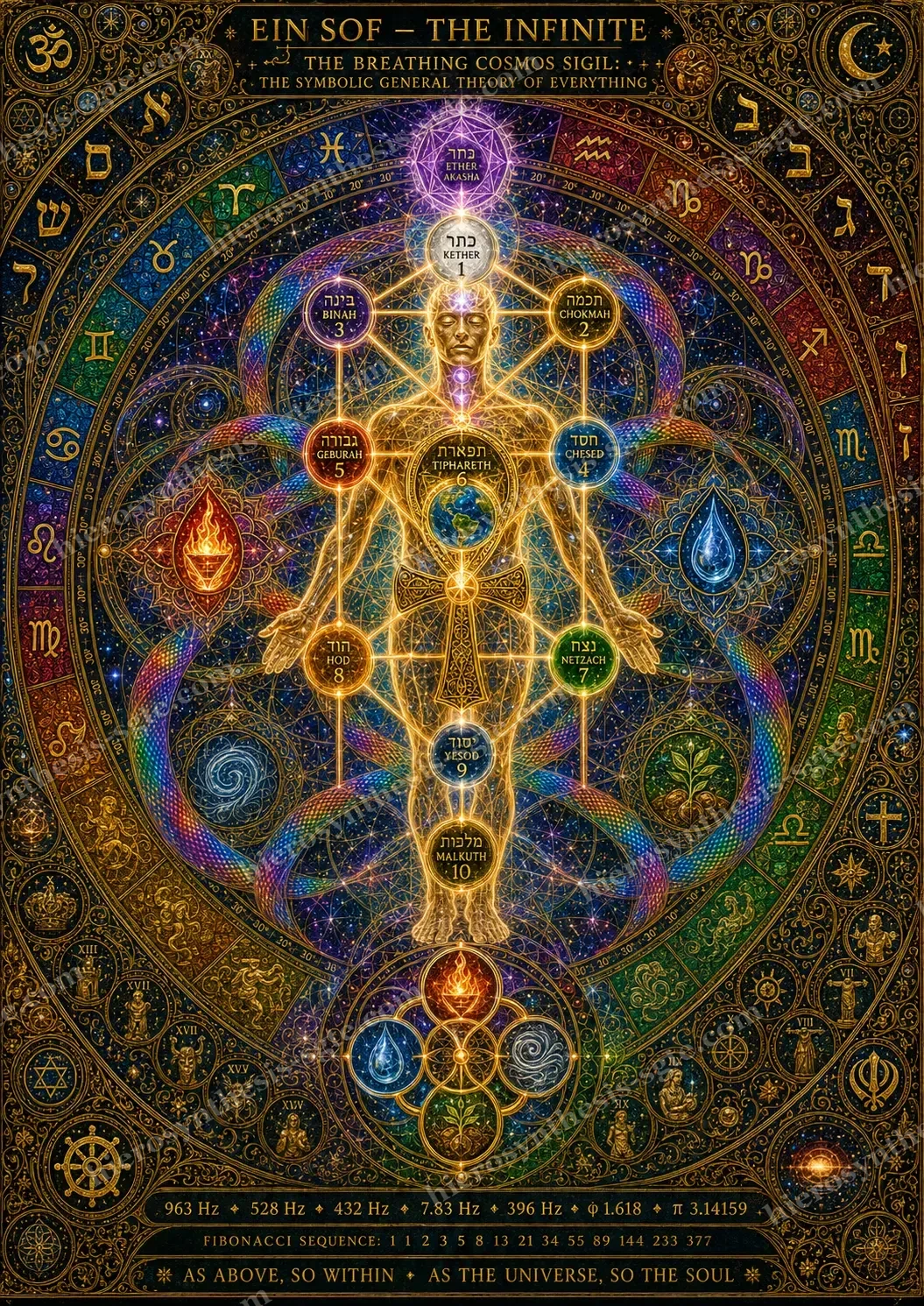 The Body of Adam Kadmon in the Zodiac Rose