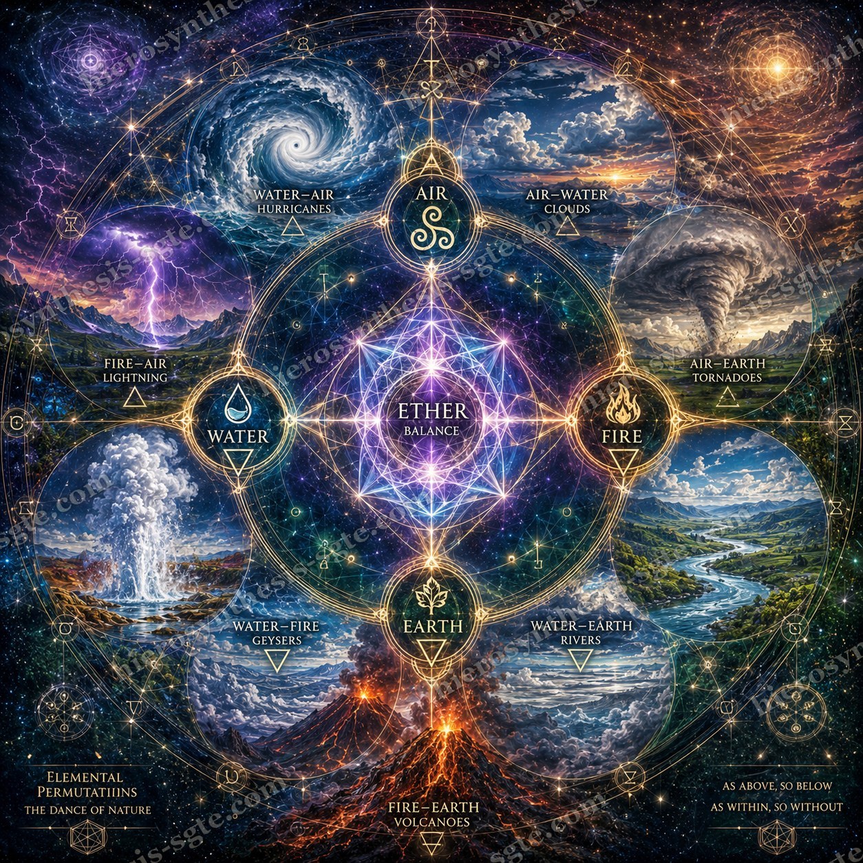 The Elemental Cosmology — Four Elements Around Ether
