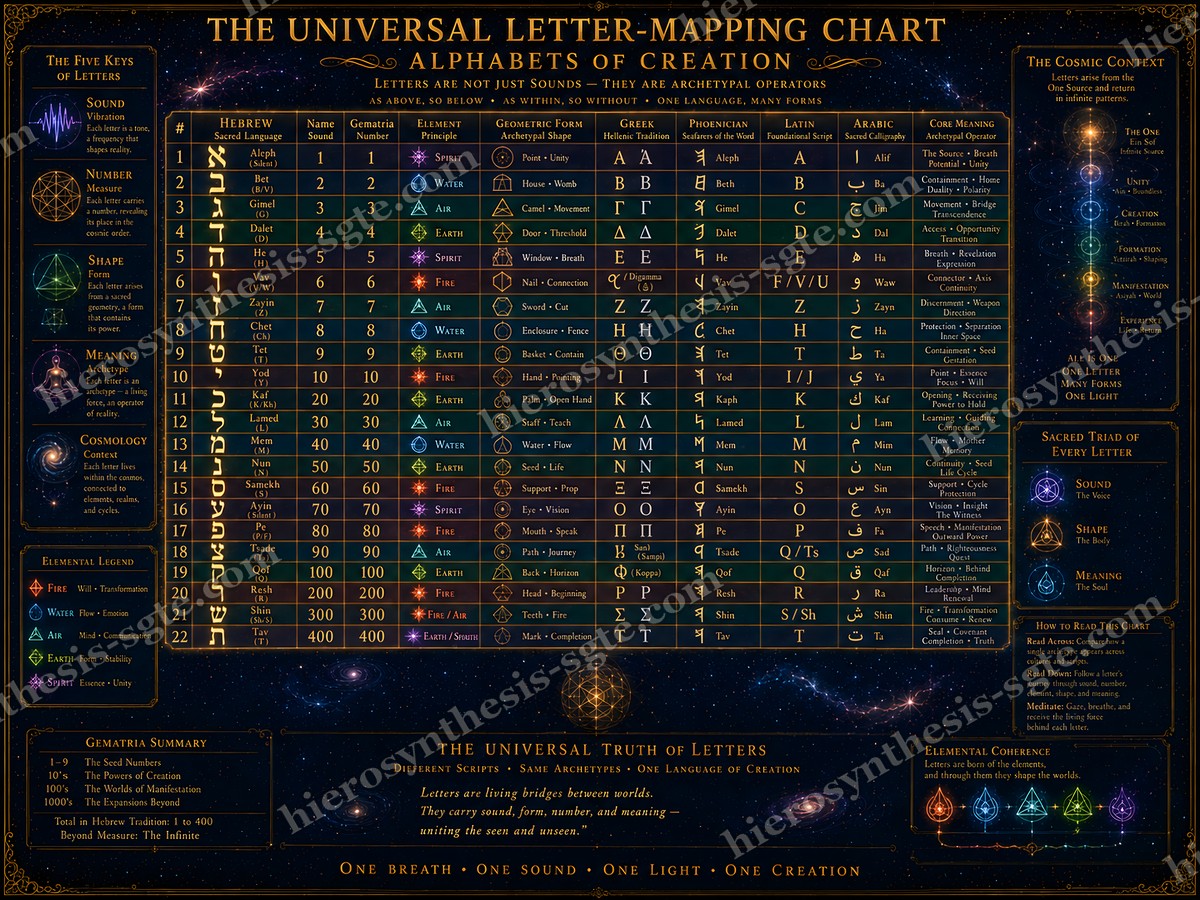 Alphabets of Creation — The Universal Letter-Mapping Chart